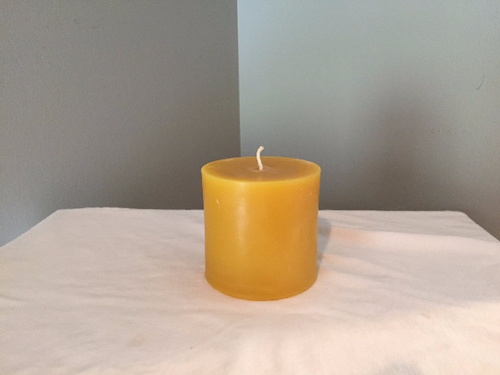 3x3 inch Pure Beeswax Pillar Candle - Unscented